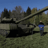 An inflatable Russian tank